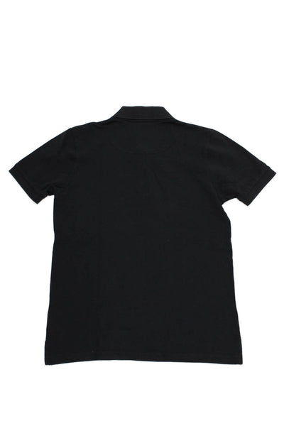 HUGO Boys Cotton Collared Short Sleeve Polo Shirt Black Size 14