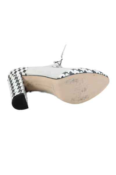 Minna Parikka Womens Block Heel Checkered Mary Jane Pumps Black White Size 39