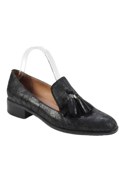 Ibiza Last Jeffrey Campbell Womens Block Heel Tassel Loafers Black Size 9