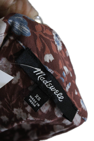 Madewell Womens Maxi Dress Multicolor Floral V Neck 3/4 Sleeve Size XS