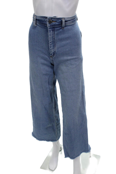 Zara Womens Wide-Leg Blue Jeans Size 4