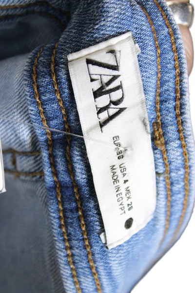 Zara Womens Wide-Leg Blue Jeans Size 4