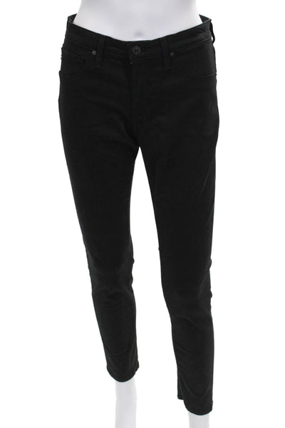 AG Adriano Goldschmied Womens Skinny Black Mid Rise Jeans Size 28