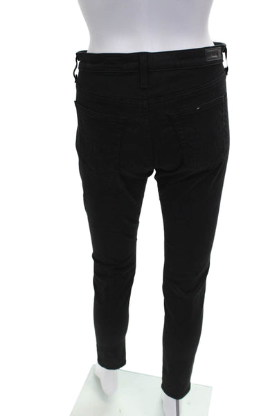 AG Adriano Goldschmied Womens Skinny Black Mid Rise Jeans Size 28