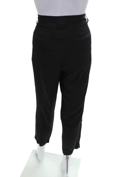 Theory Women Silk Ankle Pants Black Size 8
