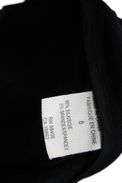 Theory Women Silk Ankle Pants Black Size 8