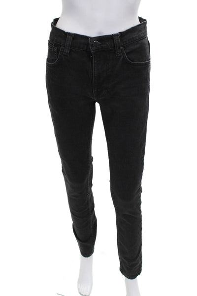 Nudie Jeans Co Mens Skinny Black Jeans Button Cotton Low Rise Size 28