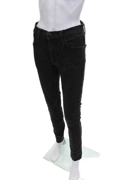 Nudie Jeans Co Mens Skinny Black Jeans Button Cotton Low Rise Size 28
