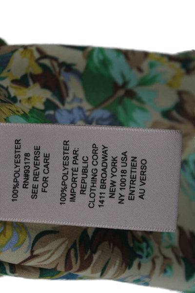 philosophy Womens Floral Collared Button Long Sleeve Polyester Blouse Size XS