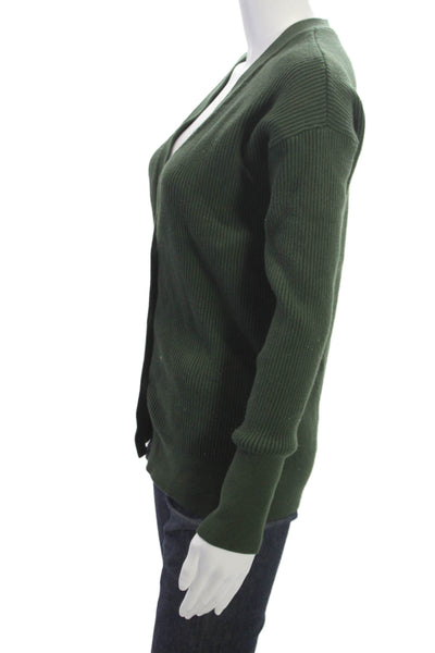 Hatch Women Maternity V-Neck Viscose Green Cardigan Long Sleeve Solid Size 2