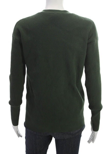 Hatch Women Maternity V-Neck Viscose Green Cardigan Long Sleeve Solid Size 2