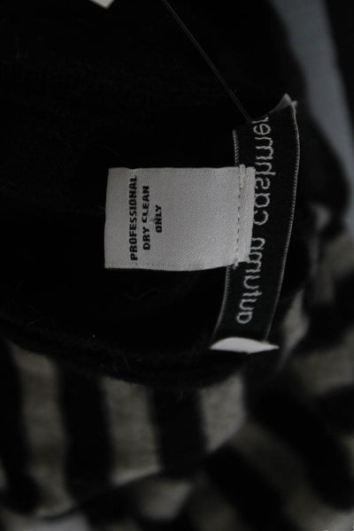 Autumn Cashmere Womens Black Striped Boat Neck Pullover Size XS