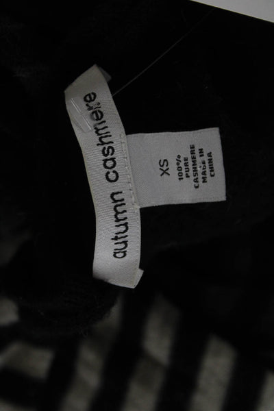 Autumn Cashmere Womens Black Striped Boat Neck Pullover Size XS