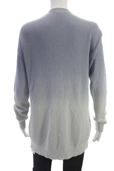 Splendid Womens Blue Cotton Striped V Neck Long Sleeve Cardigan Size S