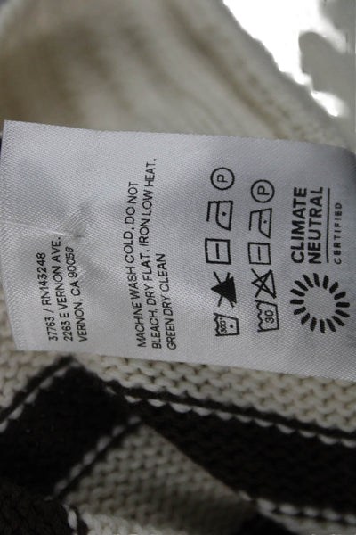 Reformation Womens Collared Striped Pullover Sweater Ivory 100% Cotton Size XS