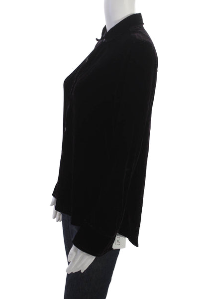 Bella Dahl Womens Black Rayon Collared Button Up Blouse Long Sleeve Size XS