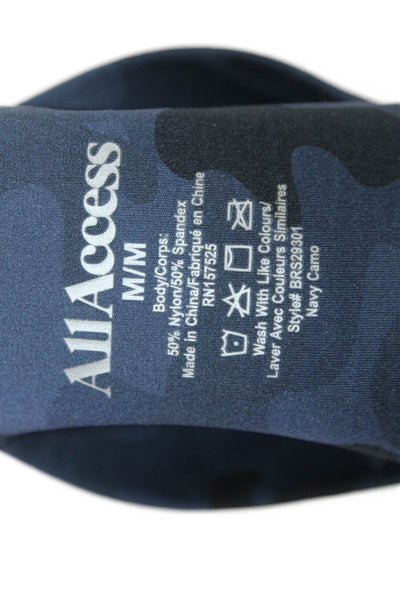 All Access Womens Blue Camo Ankle Nylon Leggings Size M