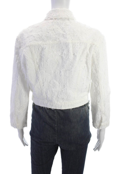 L'Agence Womens Basic Jacket White 100% Cotton Button Long Sleeve Size S