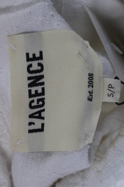 L'Agence Womens Basic Jacket White 100% Cotton Button Long Sleeve Size S