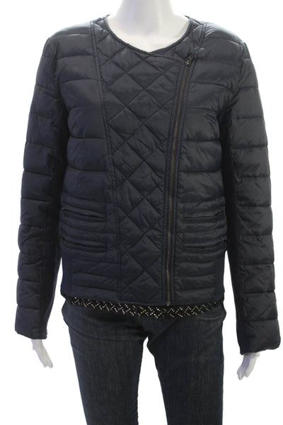 Hotel Particulier Womens Puffer Jacket Blue Polyester Zip Size L