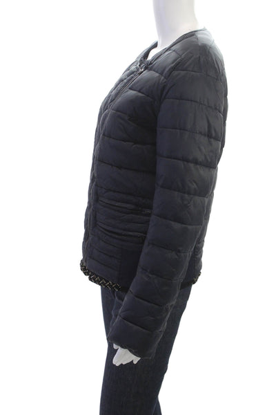Hotel Particulier Womens Puffer Jacket Blue Polyester Zip Size L