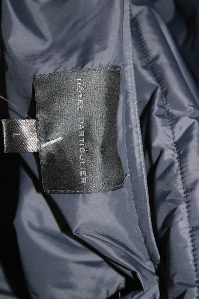 Hotel Particulier Womens Puffer Jacket Blue Polyester Zip Size L