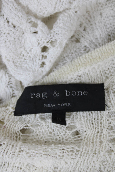 Rag & Bone Womens Pullover White Geometric Crew Neck Size M