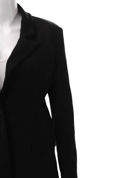 Carbon 38 Womens Black Nylon Pant Suit Button Long Sleeve Size S