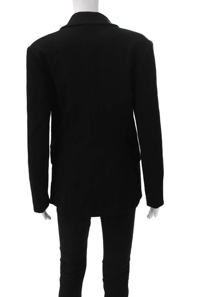 Carbon 38 Womens Black Nylon Pant Suit Button Long Sleeve Size S