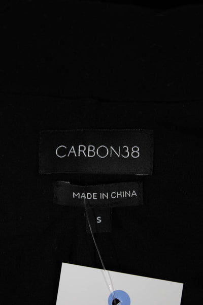 Carbon 38 Womens Black Nylon Pant Suit Button Long Sleeve Size S