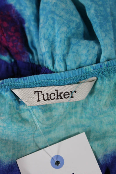 Tucker Women Sundress Multicolor Rayon Boat Neck Knee Length Size XS