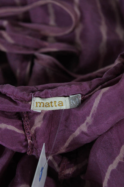 Matta Womens Sundress Purple Striped Halter Knee Length Size M Petite