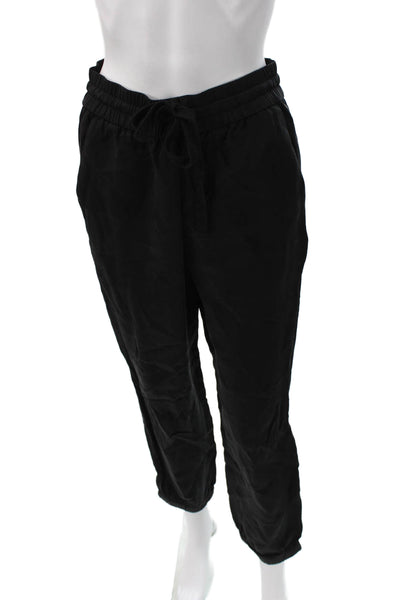 J Crew Women Black Jogger Pants 60% Cupro Drawstring Inseam 28 Size 6