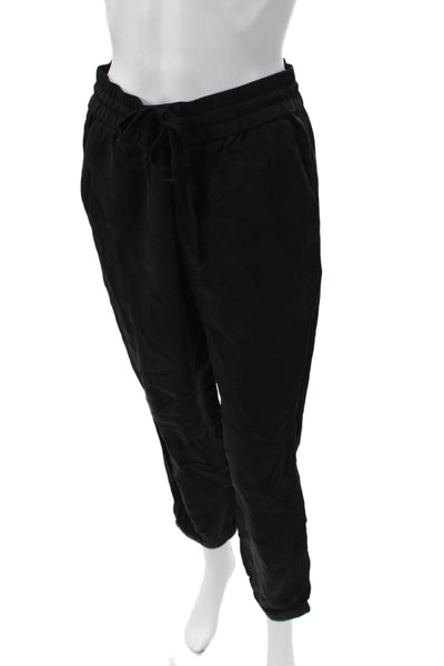 J Crew Women Black Jogger Pants 60% Cupro Drawstring Inseam 28 Size 6