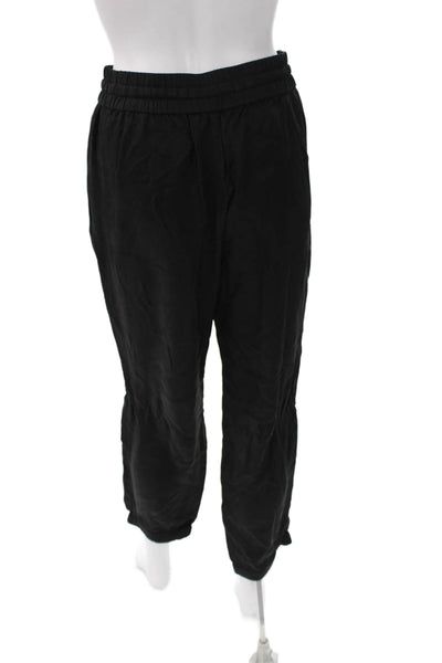 J Crew Women Black Jogger Pants 60% Cupro Drawstring Inseam 28 Size 6