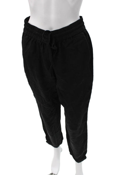 J Crew Women Jogger Pants Black Cupro Drawstring Size 6