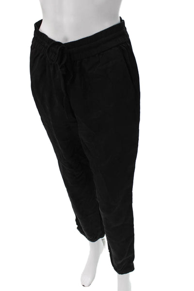 J Crew Women Jogger Pants Black Cupro Drawstring Size 6