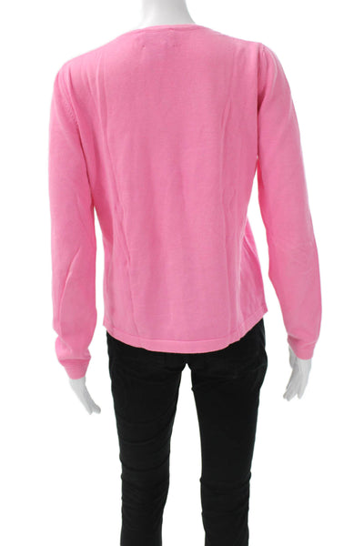 Lilly Pulitzer Women Pink V-Neck Pullover Sweater Long Sleeve Solid Size S