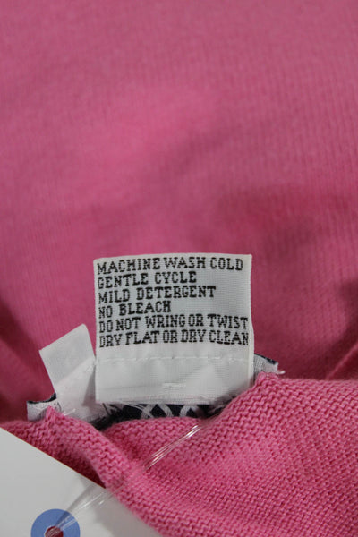 Lilly Pulitzer Women Pink V-Neck Pullover Sweater Long Sleeve Solid Size S