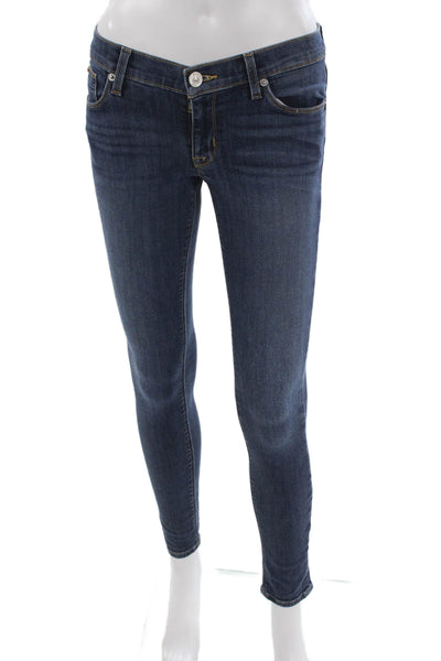 Hudson Womens Skinny Blue Jeans Mid Rise Cotton Blend Inseam 26 Size 25