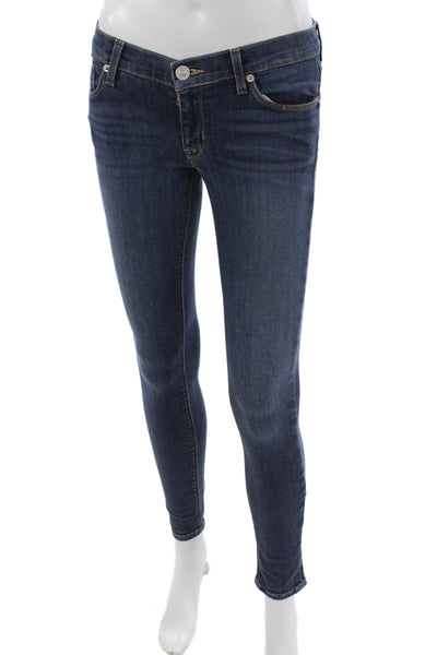 Hudson Womens Skinny Blue Jeans Mid Rise Cotton Blend Inseam 26 Size 25