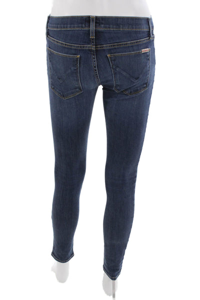 Hudson Womens Skinny Blue Jeans Mid Rise Cotton Blend Inseam 26 Size 25