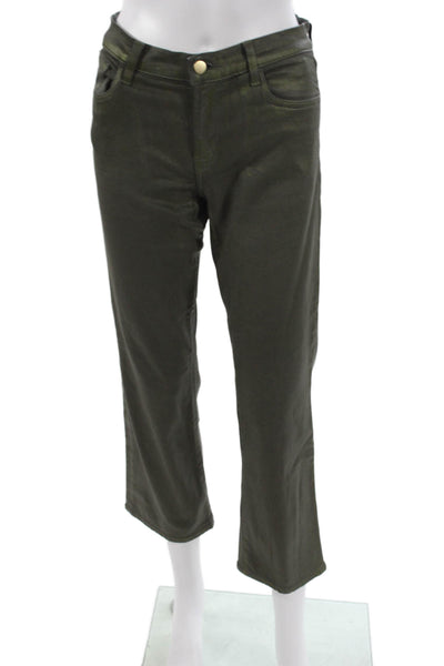 J Brand Womens Cropped Green Cotton Pants Size 27