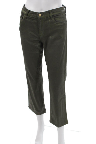 J Brand Womens Cropped Green Cotton Pants Size 27
