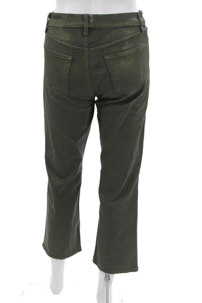 J Brand Womens Cropped Green Cotton Pants Size 27