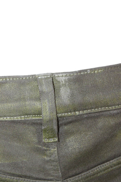 J Brand Womens Cropped Green Cotton Pants Size 27