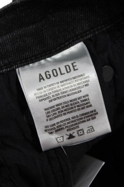 Agolde Women Ankle High Rise Black Cotton Jeans Size 24