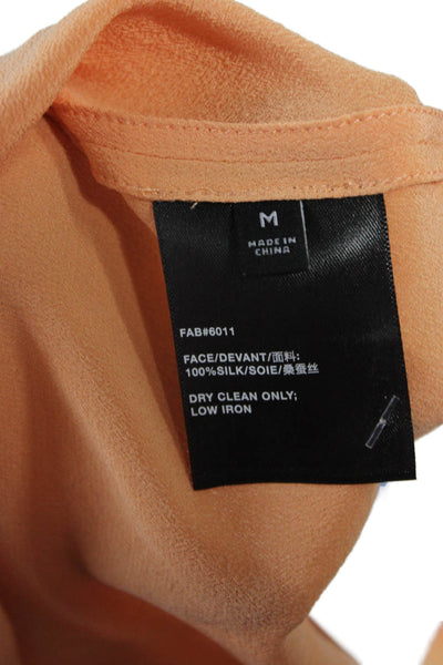 Lafayette 148 New York Womens Silk Short Sleeve Tunic Orange Size M