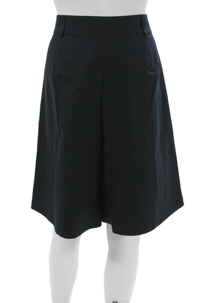 Lafayette 148 New York Women Pleated Black Cotton Skirt Size 12