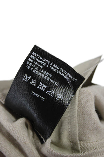 Lafayette 148 New York Women Wool Cropped Pants Beige Zip Inseam 31 Size 12